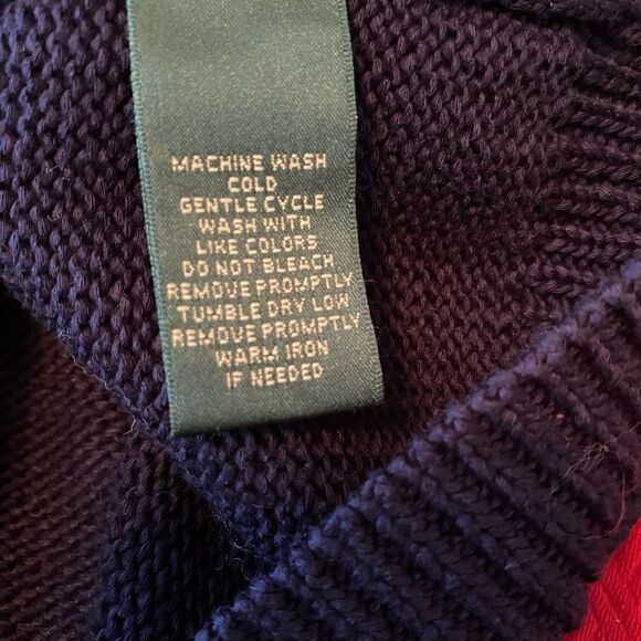 Ralph Lauren Women’s Navy Blue Crest Cardigan Sweater XL Nautical Logo Vintage - Picture 6 of 9